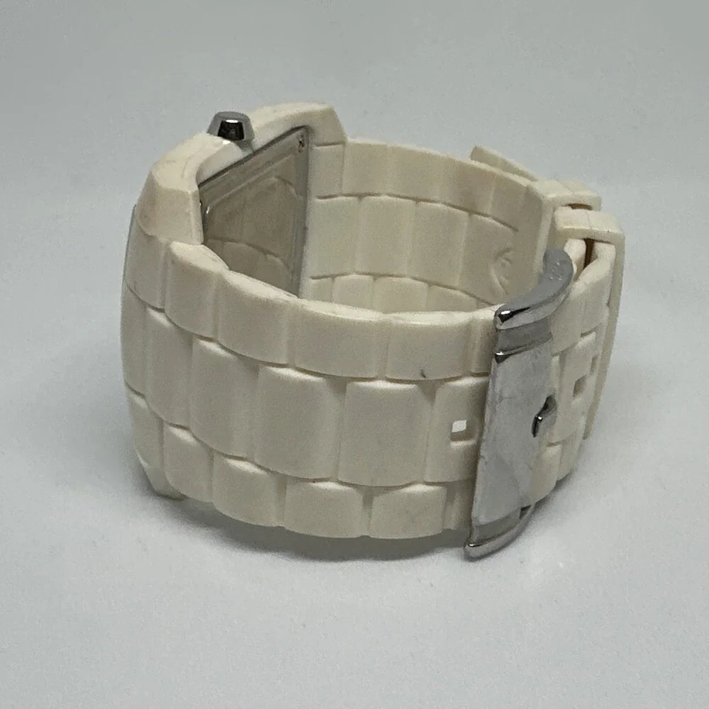 Fossil FS4603 Men's White Silicone Straps Analog Dial Quartz Wristwatch HME573